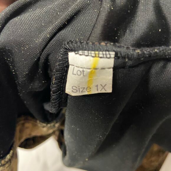 Silver Threads Jacket 1X Zip Up Animal Print Metallic Threads Metal Zipper - Picture 8 of 8